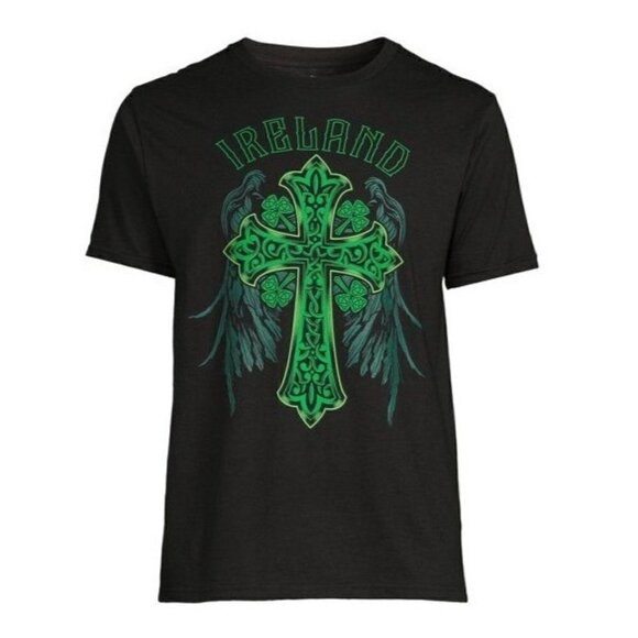 IRELAND Men's Winged Celtic Cross T-Shirt - Picture 1 of 4
